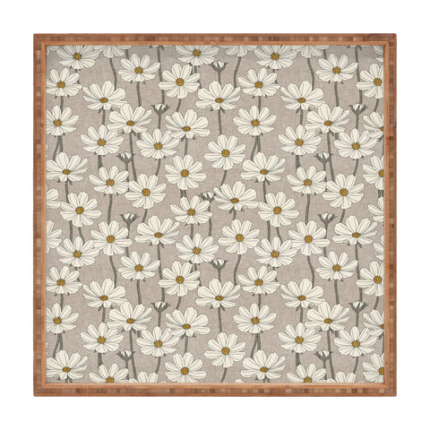 Little Arrow Design Co cosmos floral neutrals Square Tray