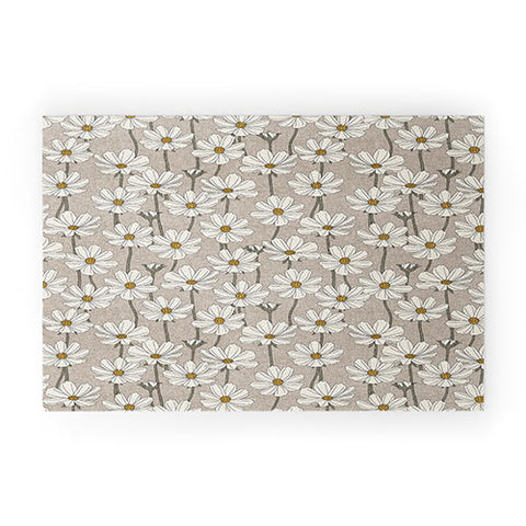 Little Arrow Design Co cosmos floral neutrals Welcome Mat