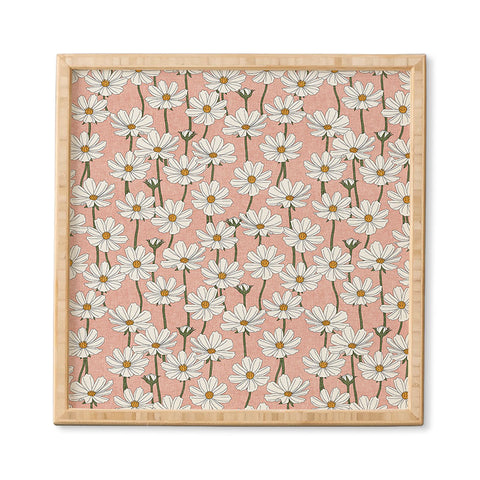 Little Arrow Design Co cosmos floral pink Framed Wall Art