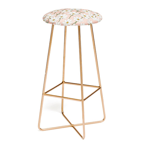 Little Arrow Design Co cosmos floral pink Bar Stool
