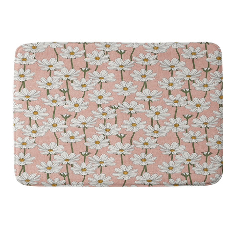 Little Arrow Design Co cosmos floral pink Memory Foam Bath Mat