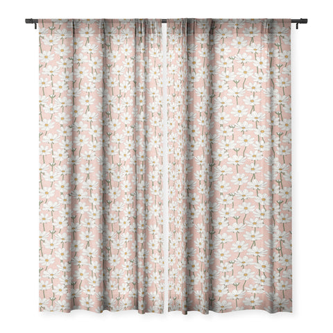 Little Arrow Design Co cosmos floral pink Sheer Non Repeat