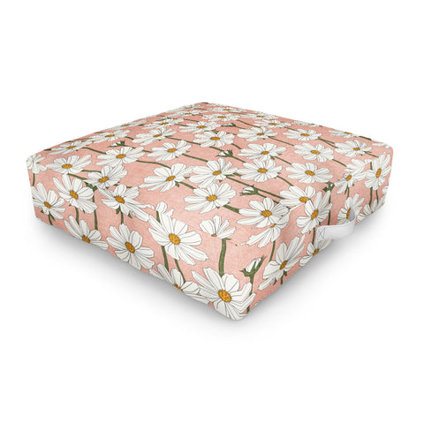 Little Arrow Design Co cosmos floral pink Outdoor Floor Cushion