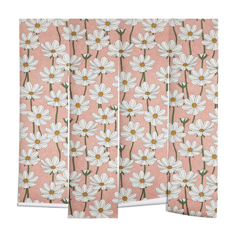 Little Arrow Design Co cosmos floral pink Wall Mural