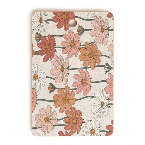 Little Arrow Design Co cosmos floral warm Cutting Board Rectangle