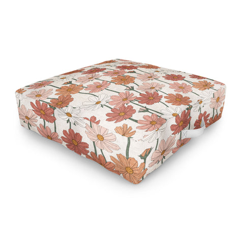 Little Arrow Design Co cosmos floral warm Outdoor Floor Cushion