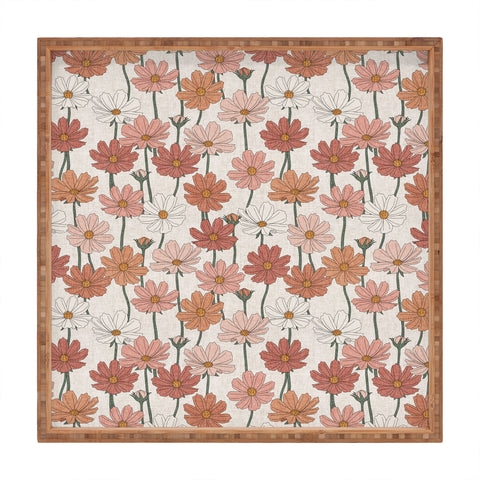 Little Arrow Design Co cosmos floral warm Square Tray