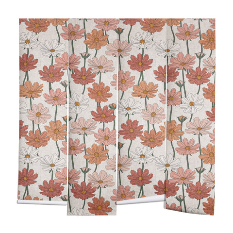 Little Arrow Design Co cosmos floral warm Wall Mural
