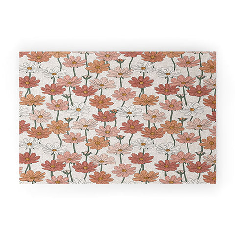 Little Arrow Design Co cosmos floral warm Welcome Mat