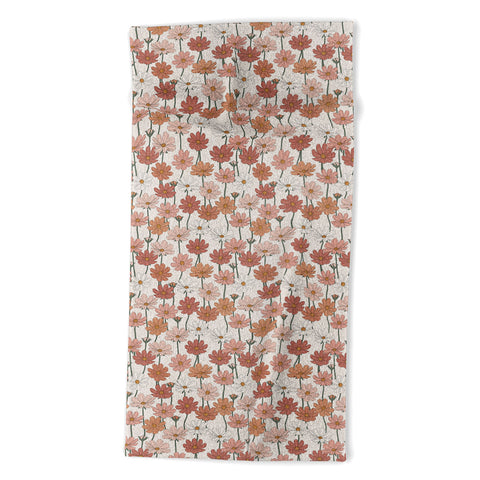 Little Arrow Design Co cosmos floral warm Beach Towel