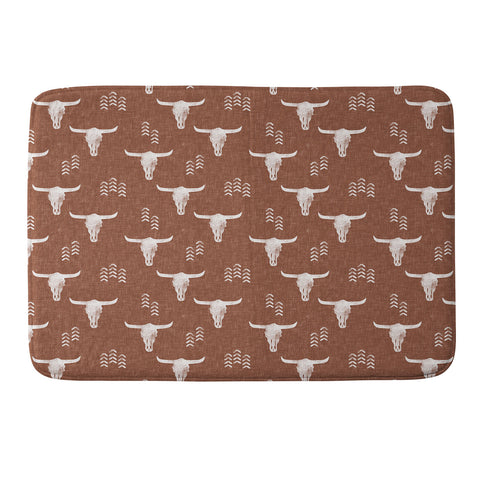 Little Arrow Design Co cow skulls on rust Memory Foam Bath Mat