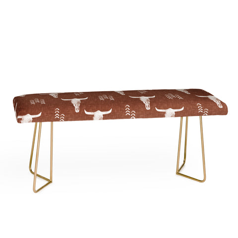 Little Arrow Design Co cow skulls on rust Bench