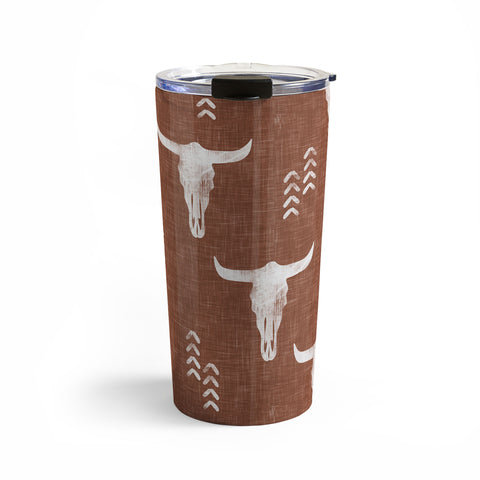 Little Arrow Design Co cow skulls on rust Travel Mug