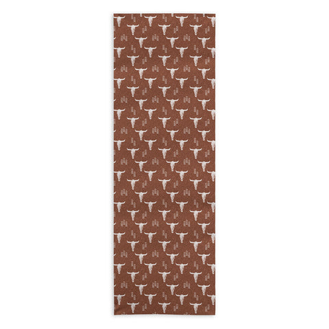 Little Arrow Design Co cow skulls on rust Yoga Towel