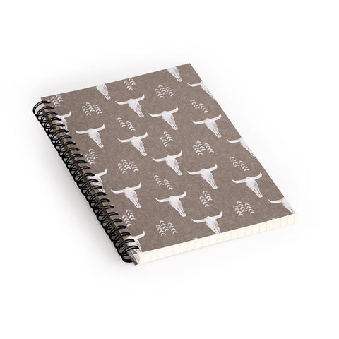 Little Arrow Design Co cow skulls on taupe Spiral Notebook