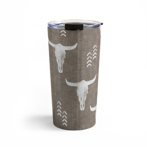 Little Arrow Design Co cow skulls on taupe Travel Mug