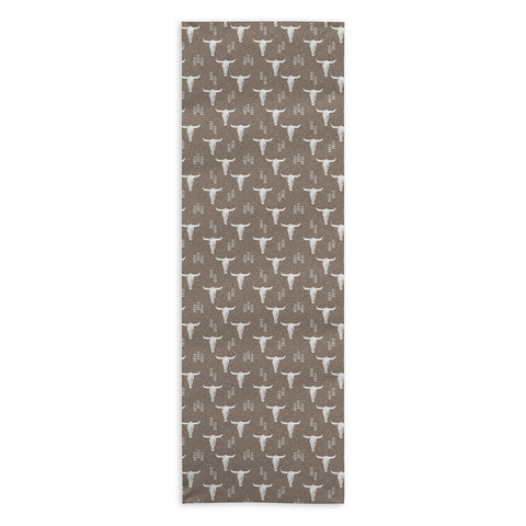 Little Arrow Design Co cow skulls on taupe Yoga Towel