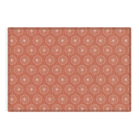 Little Arrow Design Co dandelion puffs coral Outdoor Rug