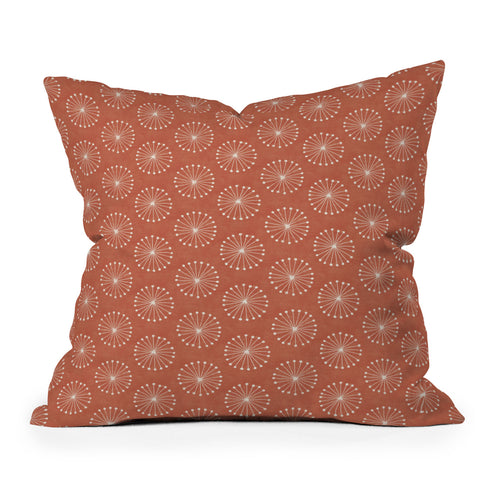 Little Arrow Design Co dandelion puffs coral Outdoor Throw Pillow