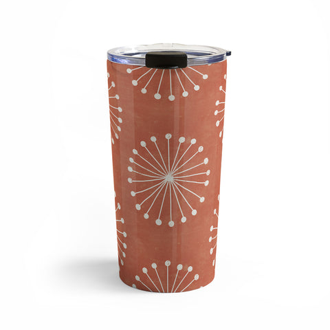 Little Arrow Design Co dandelion puffs coral Travel Mug