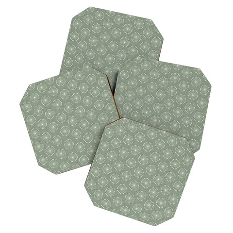 Little Arrow Design Co dandelion puffs sage Coaster Set