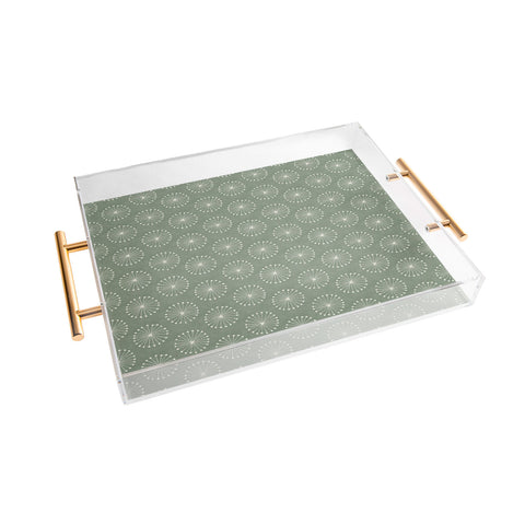 Little Arrow Design Co dandelion puffs sage Acrylic Tray