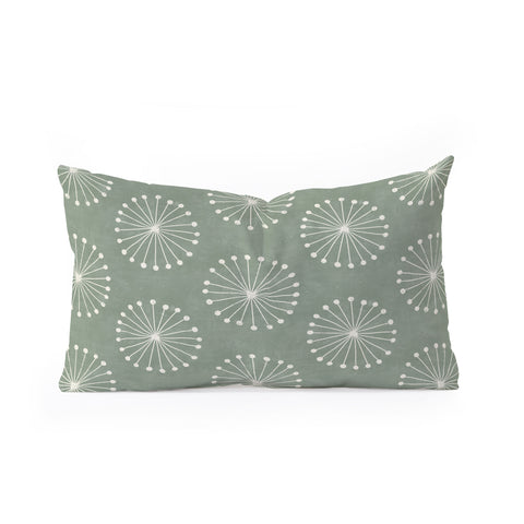 Little Arrow Design Co dandelion puffs sage Oblong Throw Pillow