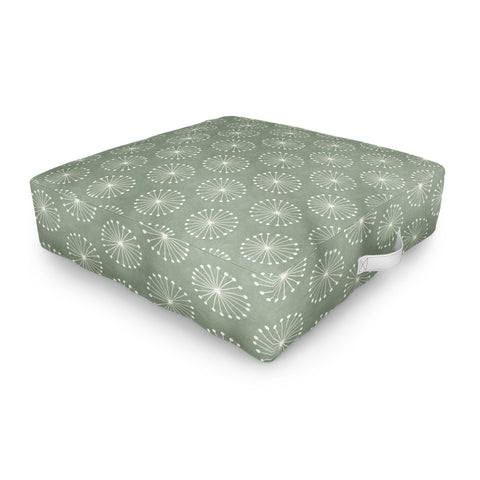 Little Arrow Design Co dandelion puffs sage Outdoor Floor Cushion