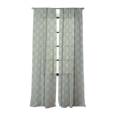 Little Arrow Design Co dandelion puffs sage Sheer Non Repeat