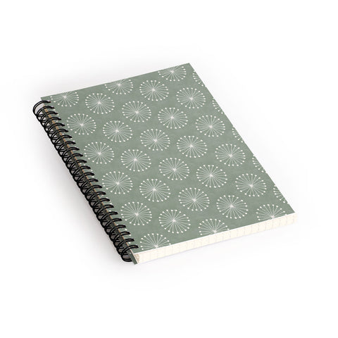 Little Arrow Design Co dandelion puffs sage Spiral Notebook