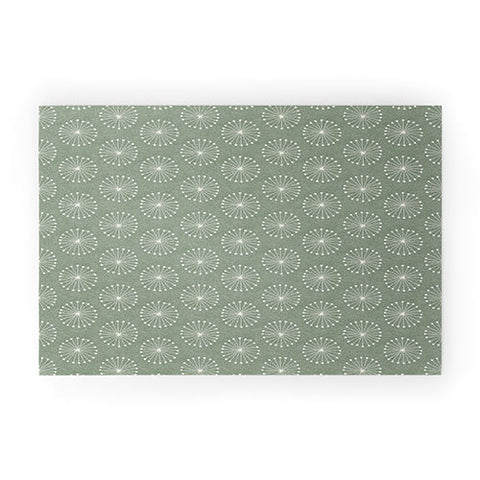 Little Arrow Design Co dandelion puffs sage Welcome Mat