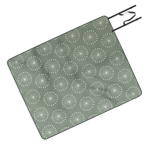 Little Arrow Design Co dandelion puffs sage Picnic Blanket