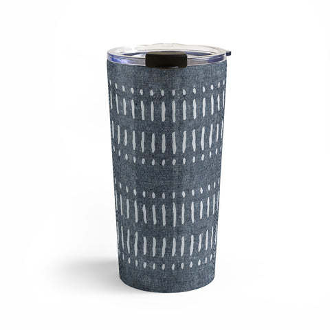 Little Arrow Design Co dash dot stripe navy Travel Mug