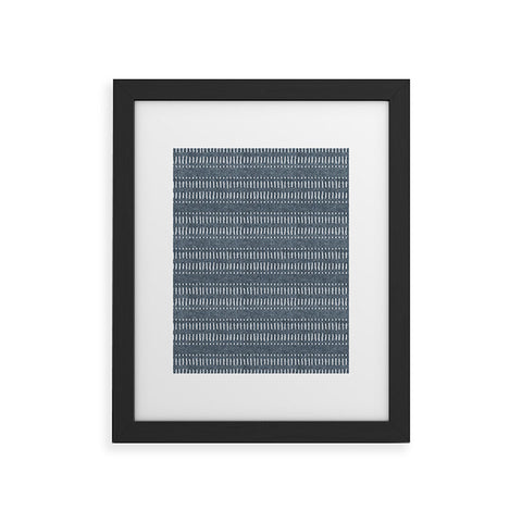 Little Arrow Design Co dash dot stripe navy Framed Art Print havenly