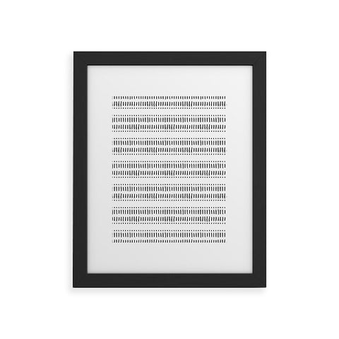 Little Arrow Design Co dash dot stripes black white Framed Art Print havenly