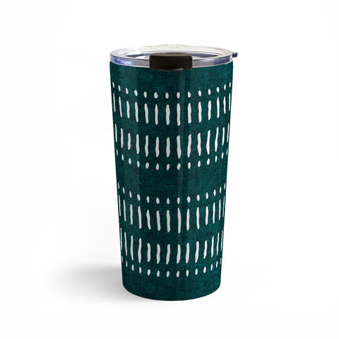 Little Arrow Design Co dash dot stripes dark teal Travel Mug