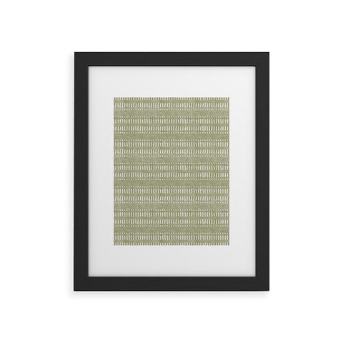 Little Arrow Design Co dash dot stripes olive Framed Art Print havenly