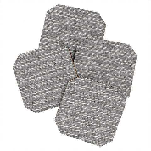 Little Arrow Design Co dash dot stripes stone Coaster Set