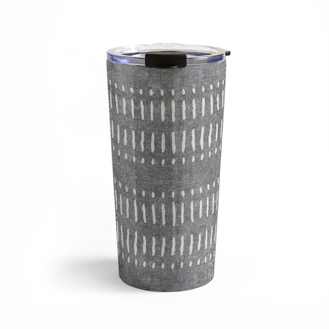 Little Arrow Design Co dash dot stripes stone Travel Mug