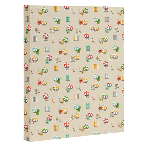 Little Arrow Design Co day at the beach on khaki Art Canvas