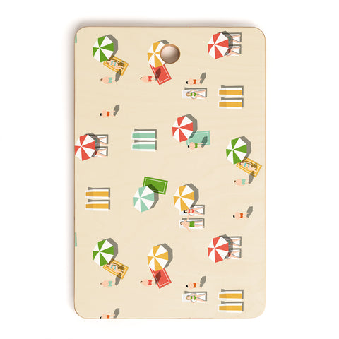 Little Arrow Design Co day at the beach on khaki Cutting Board Rectangle