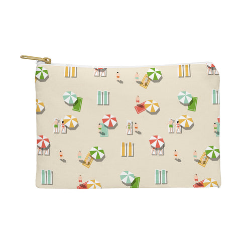 Little Arrow Design Co day at the beach on khaki Pouch