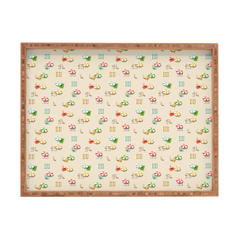 Little Arrow Design Co day at the beach on khaki Rectangular Tray