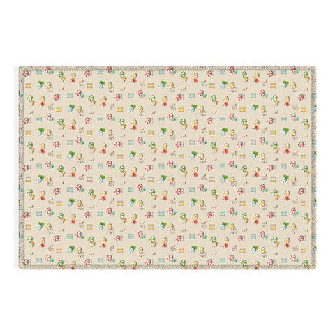 Little Arrow Design Co day at the beach on khaki Outdoor Rug