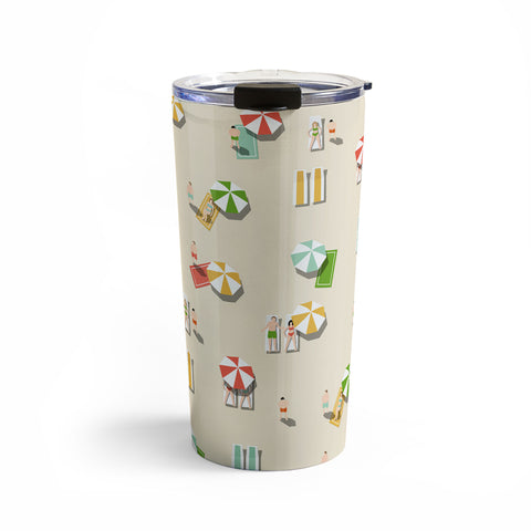 Little Arrow Design Co day at the beach on khaki Travel Mug