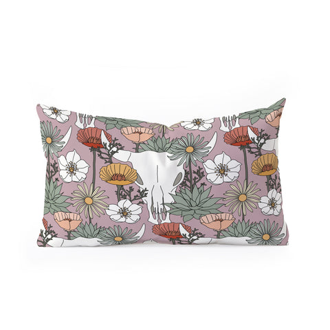Little Arrow Design Co desert bloom light purple Oblong Throw Pillow