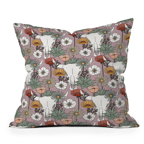 Little Arrow Design Co desert bloom light purple Throw Pillow