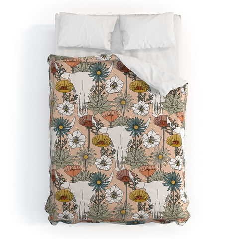 Little Arrow Design Co desert bloom peach Duvet Cover