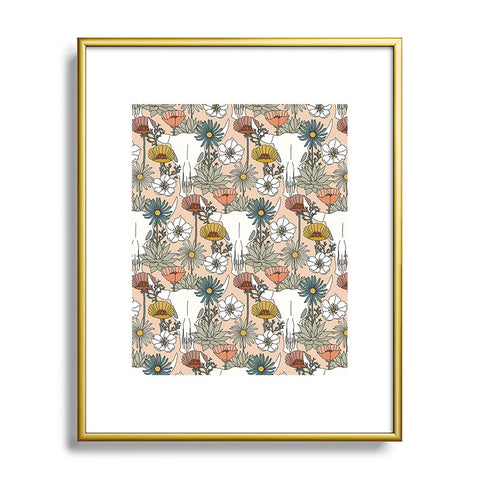 Little Arrow Design Co desert bloom peach Metal Framed Art Print