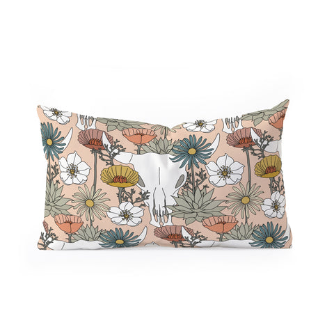 Little Arrow Design Co desert bloom peach Oblong Throw Pillow